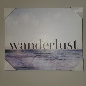 NWT "Wonderlust" Glitter 20X16 Canvas